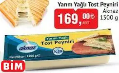 AKNAZ   YARIM YAĞLI TOST PEYNİRİ